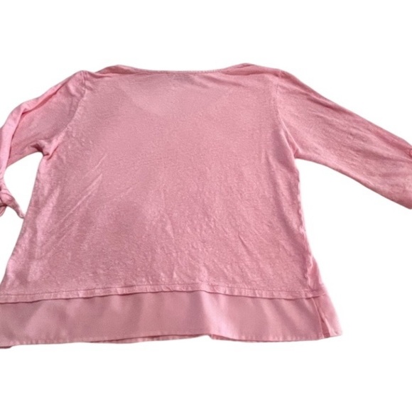 - Sanctuary  Linen Tie Sleeve Tee - Womans Size LP Soft Rose Pink - Picture 3 of 13